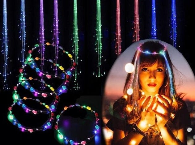 10PCS LED Flashing Flower Wreaths